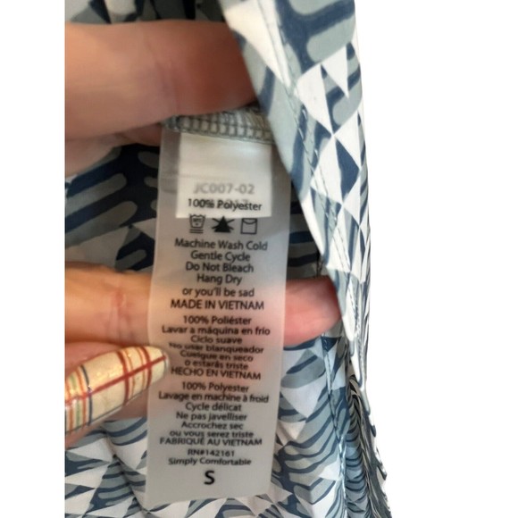 Lularoe Joy Split Seam Duster Long Vest Triangle pattern Size Small NWT - Picture 5 of 6